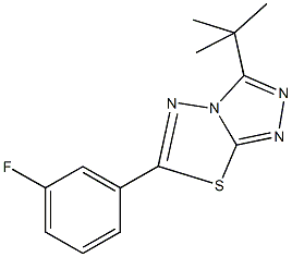 3-tert-butyl-6-(3-fluorophenyl)[1,2,4]triazolo[3,4-b][1,3,4]thiadiazole 结构式