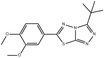 3-tert-butyl-6-(3,4-dimethoxyphenyl)[1,2,4]triazolo[3,4-b][1,3,4]thiadiazole 结构式