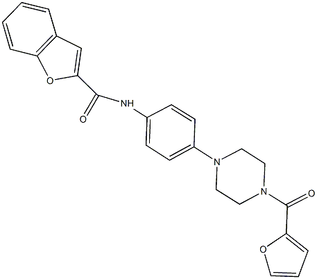 N-{4-[4-(2-furoyl)-1-piperazinyl]phenyl}-1-benzofuran-2-carboxamide 结构式