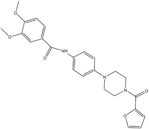 N-{4-[4-(2-furoyl)-1-piperazinyl]phenyl}-3,4-dimethoxybenzamide 结构式