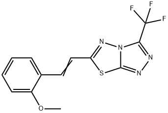 6-[2-(2-methoxyphenyl)vinyl]-3-(trifluoromethyl)[1,2,4]triazolo[3,4-b][1,3,4]thiadiazole 结构式