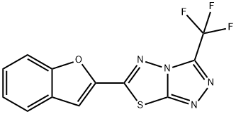 6-(1-benzofuran-2-yl)-3-(trifluoromethyl)[1,2,4]triazolo[3,4-b][1,3,4]thiadiazole 结构式