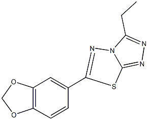 6-(1,3-benzodioxol-5-yl)-3-ethyl[1,2,4]triazolo[3,4-b][1,3,4]thiadiazole 结构式