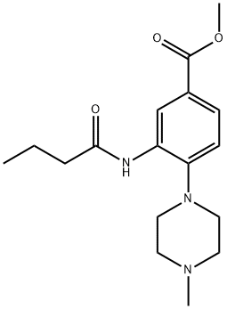 methyl 3-(butyrylamino)-4-(4-methyl-1-piperazinyl)benzoate 结构式