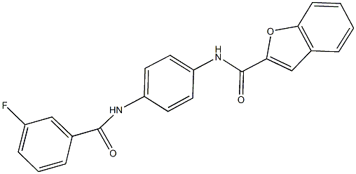 N-{4-[(3-fluorobenzoyl)amino]phenyl}-1-benzofuran-2-carboxamide 结构式