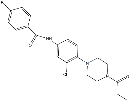 N-[3-chloro-4-(4-propionyl-1-piperazinyl)phenyl]-4-fluorobenzamide 结构式