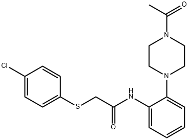 N-[2-(4-acetyl-1-piperazinyl)phenyl]-2-[(4-chlorophenyl)sulfanyl]acetamide 结构式