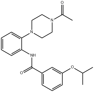 N-[2-(4-acetyl-1-piperazinyl)phenyl]-3-isopropoxybenzamide 结构式