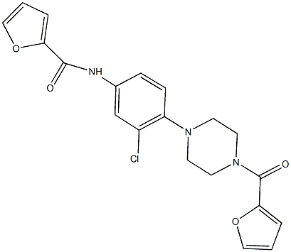 N-{3-chloro-4-[4-(2-furoyl)-1-piperazinyl]phenyl}-2-furamide 结构式