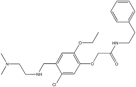 2-[5-chloro-4-({[2-(dimethylamino)ethyl]amino}methyl)-2-ethoxyphenoxy]-N-(2-phenylethyl)acetamide 结构式