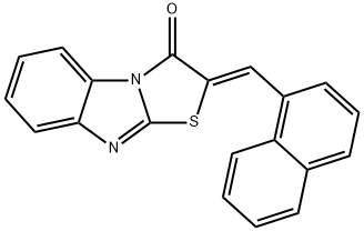 (Z)-2-(萘-1-基亚甲基)苯并[4,5]咪唑并[2,1-B]噻唑-3(2H)-酮 结构式
