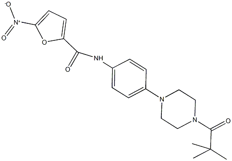 N-{4-[4-(2,2-dimethylpropanoyl)-1-piperazinyl]phenyl}-5-nitro-2-furamide 结构式