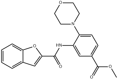 methyl 3-[(1-benzofuran-2-ylcarbonyl)amino]-4-(4-morpholinyl)benzoate 结构式