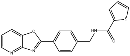 N-(4-[1,3]oxazolo[4,5-b]pyridin-2-ylbenzyl)-2-thiophenecarboxamide 结构式