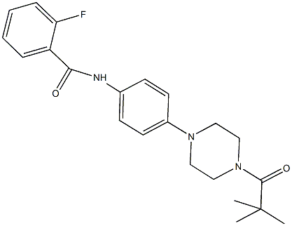 N-{4-[4-(2,2-dimethylpropanoyl)-1-piperazinyl]phenyl}-2-fluorobenzamide 结构式