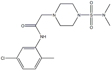 N-(5-chloro-2-methylphenyl)-2-{4-[(dimethylamino)sulfonyl]-1-piperazinyl}acetamide 结构式