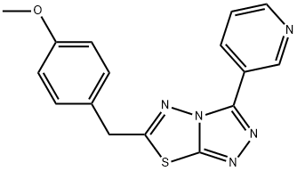 methyl 4-{[3-(3-pyridinyl)[1,2,4]triazolo[3,4-b][1,3,4]thiadiazol-6-yl]methyl}phenyl ether 结构式