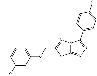 3-(4-chlorophenyl)-6-[(3-methoxyphenoxy)methyl][1,2,4]triazolo[3,4-b][1,3,4]thiadiazole 结构式