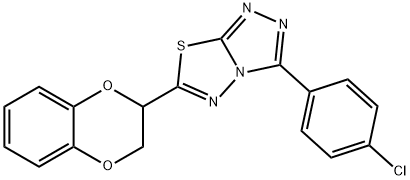 3-(4-chlorophenyl)-6-(2,3-dihydro-1,4-benzodioxin-2-yl)[1,2,4]triazolo[3,4-b][1,3,4]thiadiazole 结构式