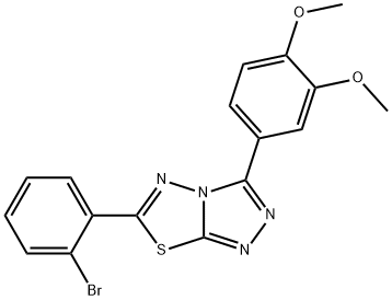 6-(2-bromophenyl)-3-(3,4-dimethoxyphenyl)[1,2,4]triazolo[3,4-b][1,3,4]thiadiazole 结构式