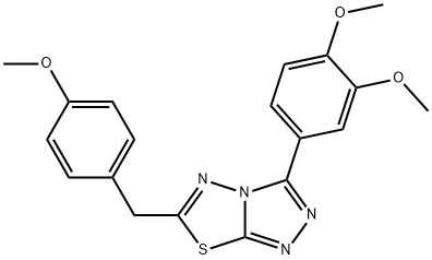 3-(3,4-dimethoxyphenyl)-6-(4-methoxybenzyl)[1,2,4]triazolo[3,4-b][1,3,4]thiadiazole 结构式