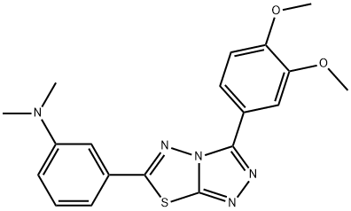 3-[3-(3,4-dimethoxyphenyl)[1,2,4]triazolo[3,4-b][1,3,4]thiadiazol-6-yl]-N,N-dimethylaniline 结构式