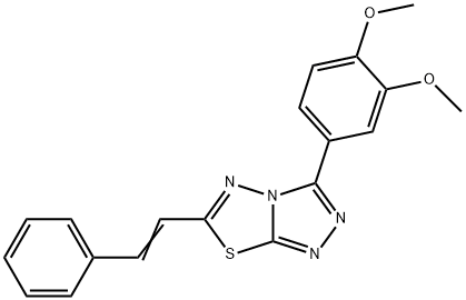 3-(3,4-dimethoxyphenyl)-6-(2-phenylvinyl)[1,2,4]triazolo[3,4-b][1,3,4]thiadiazole 结构式