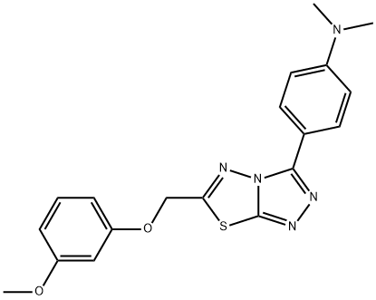 N-(4-{6-[(3-methoxyphenoxy)methyl][1,2,4]triazolo[3,4-b][1,3,4]thiadiazol-3-yl}phenyl)-N,N-dimethylamine 结构式