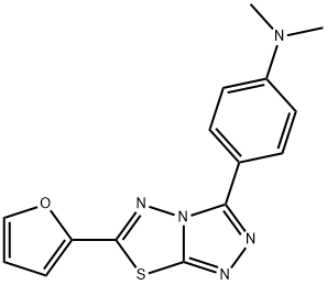 N-{4-[6-(2-furyl)[1,2,4]triazolo[3,4-b][1,3,4]thiadiazol-3-yl]phenyl}-N,N-dimethylamine 结构式