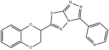 6-(2,3-dihydro-1,4-benzodioxin-2-yl)-3-(3-pyridinyl)[1,2,4]triazolo[3,4-b][1,3,4]thiadiazole 结构式