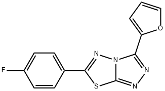 6-(4-fluorophenyl)-3-(2-furyl)[1,2,4]triazolo[3,4-b][1,3,4]thiadiazole 结构式