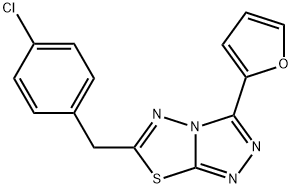 6-(4-chlorobenzyl)-3-(2-furyl)[1,2,4]triazolo[3,4-b][1,3,4]thiadiazole 结构式