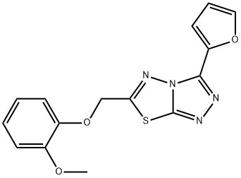 3-(2-furyl)-6-[(2-methoxyphenoxy)methyl][1,2,4]triazolo[3,4-b][1,3,4]thiadiazole 结构式