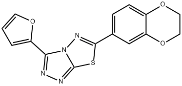 6-(2,3-dihydro-1,4-benzodioxin-6-yl)-3-(2-furyl)[1,2,4]triazolo[3,4-b][1,3,4]thiadiazole 结构式