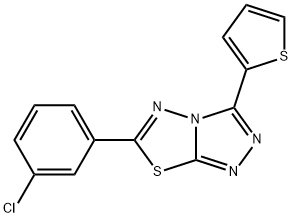 6-(3-chlorophenyl)-3-(2-thienyl)[1,2,4]triazolo[3,4-b][1,3,4]thiadiazole 结构式