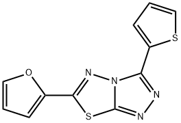 6-(2-furyl)-3-(2-thienyl)[1,2,4]triazolo[3,4-b][1,3,4]thiadiazole 结构式