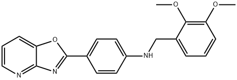 N-(2,3-dimethoxybenzyl)-N-(4-[1,3]oxazolo[4,5-b]pyridin-2-ylphenyl)amine 结构式