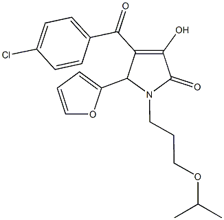 4-(4-chlorobenzoyl)-5-(2-furyl)-3-hydroxy-1-(3-isopropoxypropyl)-1,5-dihydro-2H-pyrrol-2-one 结构式