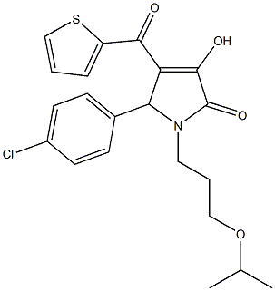 5-(4-chlorophenyl)-3-hydroxy-1-(3-isopropoxypropyl)-4-(2-thienylcarbonyl)-1,5-dihydro-2H-pyrrol-2-one 结构式