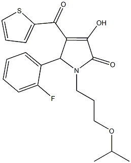 5-(2-fluorophenyl)-3-hydroxy-1-(3-isopropoxypropyl)-4-(2-thienylcarbonyl)-1,5-dihydro-2H-pyrrol-2-one 结构式
