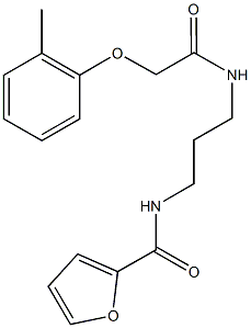 N-(3-{[2-(2-methylphenoxy)acetyl]amino}propyl)-2-furamide 结构式