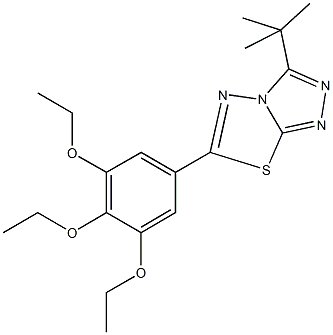3-tert-butyl-6-(3,4,5-triethoxyphenyl)[1,2,4]triazolo[3,4-b][1,3,4]thiadiazole 结构式