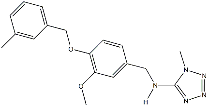 N-{3-methoxy-4-[(3-methylbenzyl)oxy]benzyl}-N-(1-methyl-1H-tetraazol-5-yl)amine 结构式