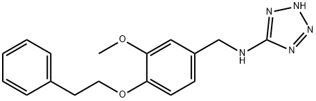 N-[3-methoxy-4-(2-phenylethoxy)benzyl]-N-(2H-tetraazol-5-yl)amine 结构式