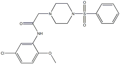 N-(5-chloro-2-methoxyphenyl)-2-[4-(phenylsulfonyl)-1-piperazinyl]acetamide 结构式