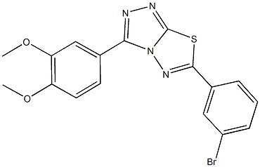 6-(3-bromophenyl)-3-(3,4-dimethoxyphenyl)[1,2,4]triazolo[3,4-b][1,3,4]thiadiazole 结构式