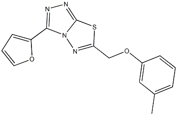 [3-(2-furyl)[1,2,4]triazolo[3,4-b][1,3,4]thiadiazol-6-yl]methyl 3-methylphenyl ether 结构式