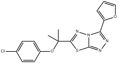 4-chlorophenyl 1-[3-(2-furyl)[1,2,4]triazolo[3,4-b][1,3,4]thiadiazol-6-yl]-1-methylethyl ether 结构式