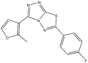 6-(4-fluorophenyl)-3-(2-methyl-3-furyl)[1,2,4]triazolo[3,4-b][1,3,4]thiadiazole 结构式