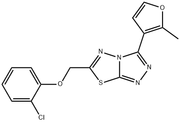 6-[(2-chlorophenoxy)methyl]-3-(2-methyl-3-furyl)[1,2,4]triazolo[3,4-b][1,3,4]thiadiazole 结构式